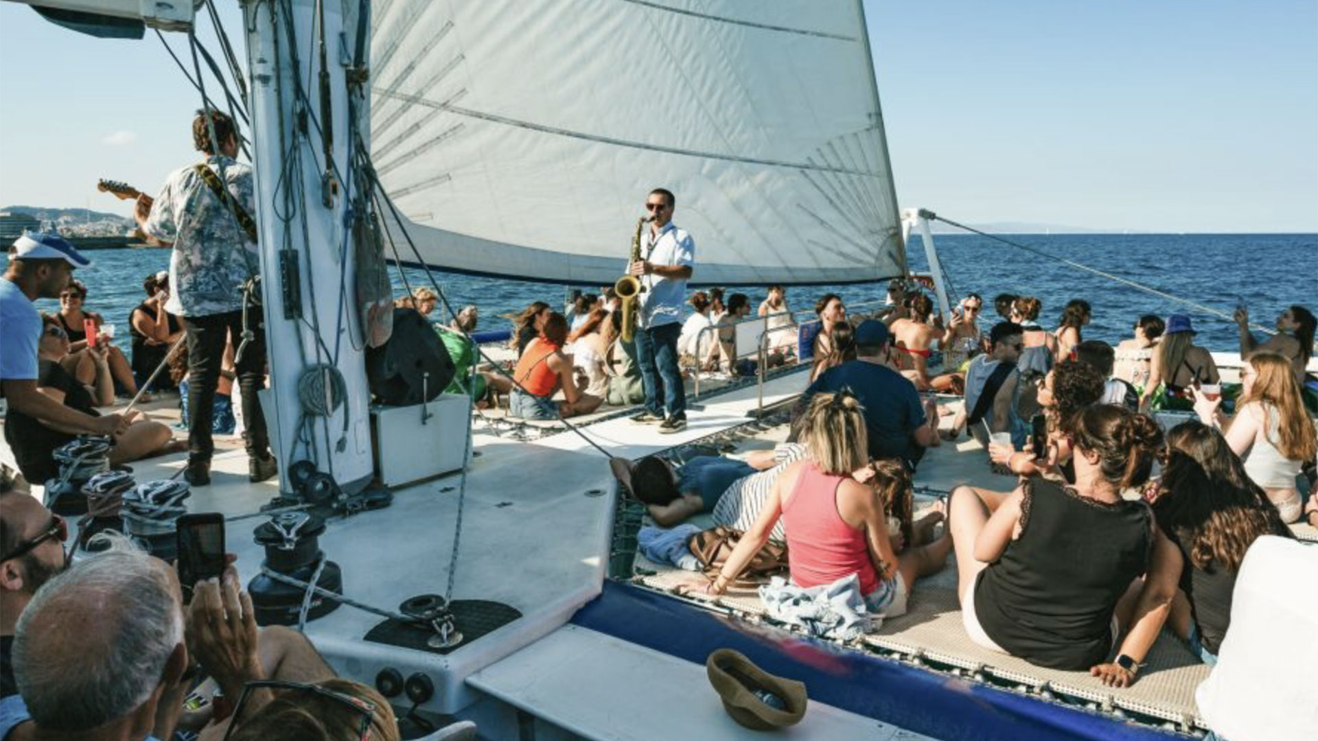 Sunset Catamaran Cruise Live Music Barcelona 04